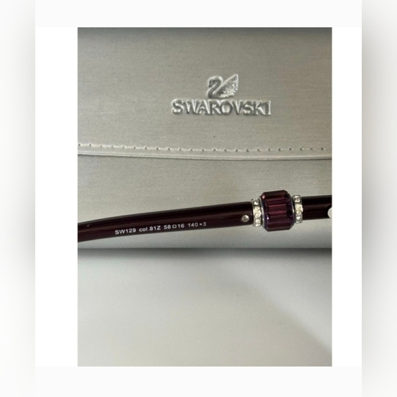 SWAROVSKI SW129 Purple Large Plastic Cat Eye Frame Sunglasses 58-16-140 READ main image 6